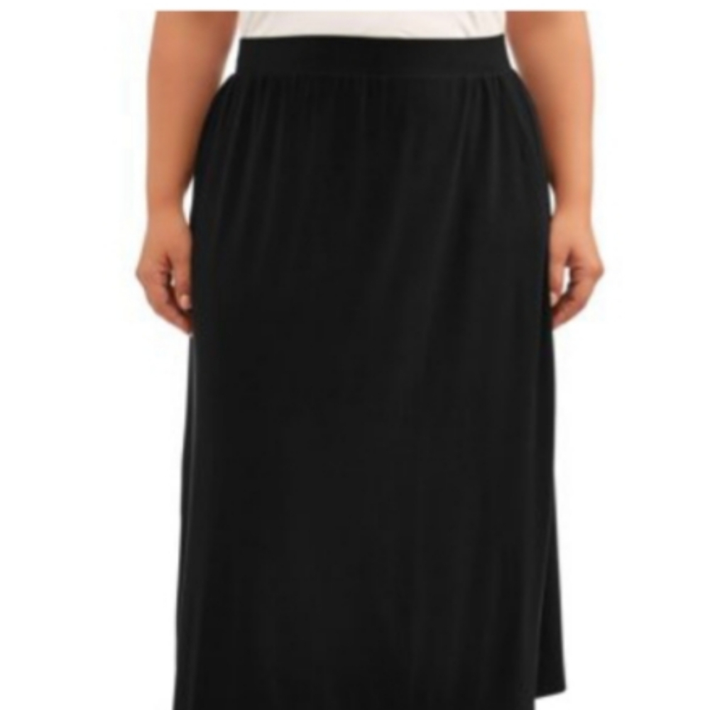 Relaxed Maxi Skirt 0x (14w) Faux Sueded Skirt